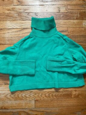 Zara Women’s Green Knit Cropped Turtleneck size Medium